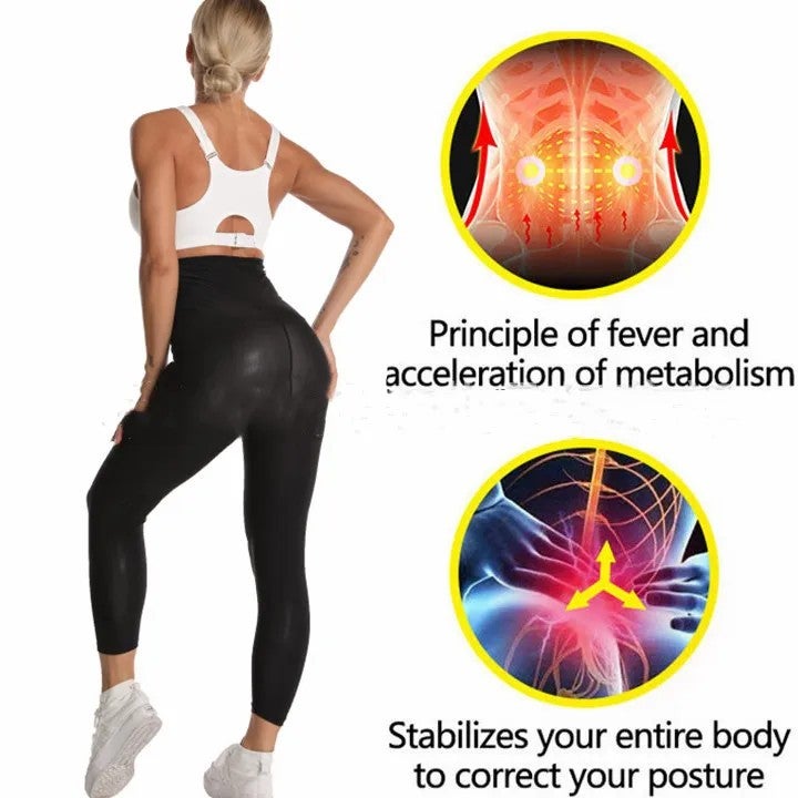 Bluejw High Waist Yoga Pants Neoprene Waist Trimmer Sauna Leggings for Women Abdomen Control Workout Fitness - Image 5
