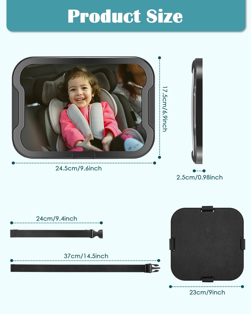 Zacro Baby Car Mirror, Shatter-Proof Acrylic Baby Mirror, Rearview Baby Mirror-Easily to Observe The Baby's Every Move, Rear Facing Car Seat Mirror Safety and 360 Degree Adjustability - Image 3