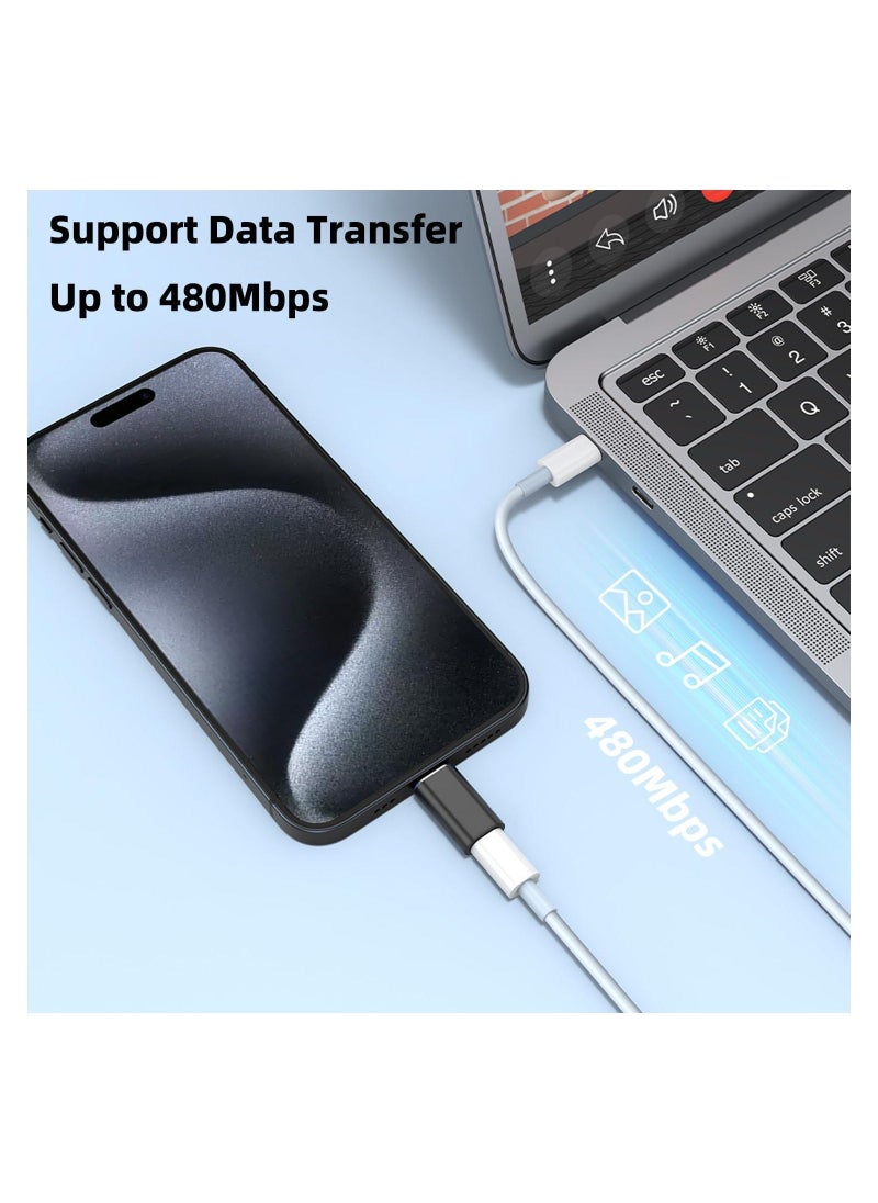 Generic - USB-C Male to Lightning Female Adapter (2 Pack), PD Fast Charging & Data Transfer, USB Type C Charger Connector Compatible with iPhone 15/15 Plus/15 Pro/15 Pro Max, iPad Air, Other Type C Device - Image 1