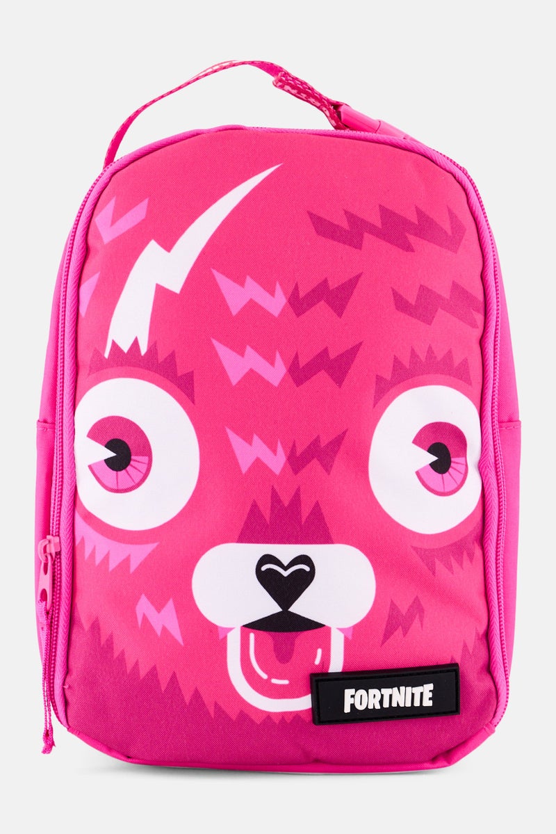 FORTNITE Kids Girl Graphic Print Lunch Box Bag 27 H x 20 L x 9 W cm, Pink - Image 1
