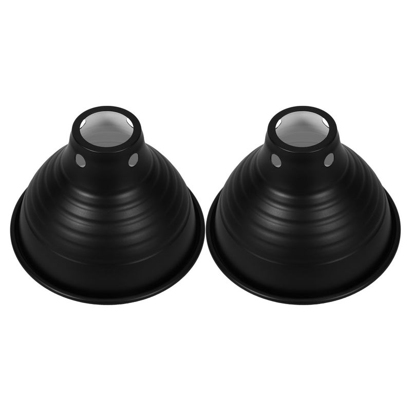 2pcs Reptile Dome Lamp Cover - Light Shade 5.5 Inch Deep Reptile Dome Light Fixture for Terrarium Basking Habitat Heating Lamp Black - Image 5