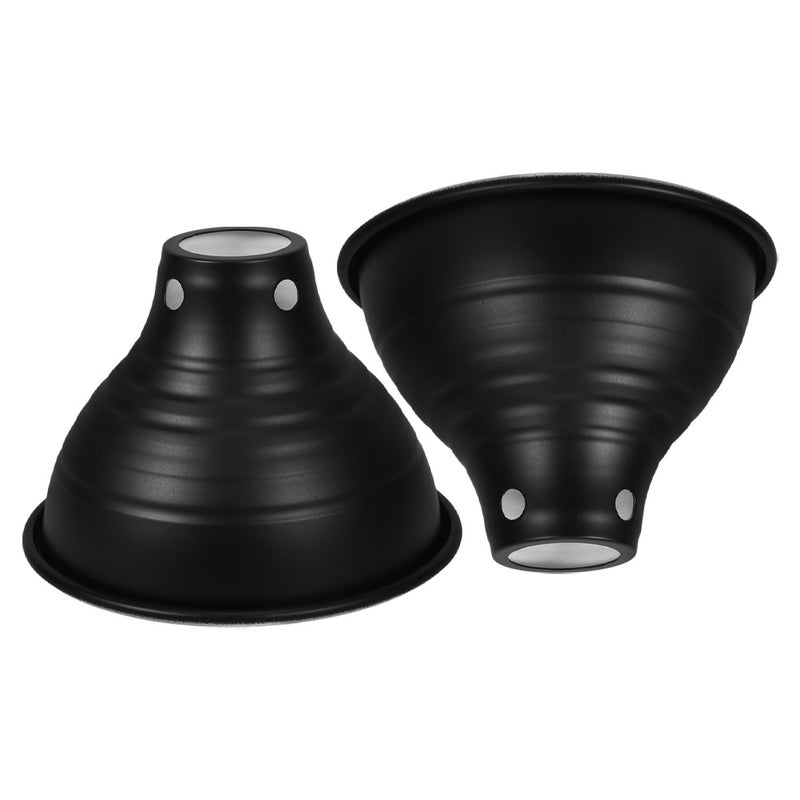 2pcs Reptile Dome Lamp Cover - Light Shade 5.5 Inch Deep Reptile Dome Light Fixture for Terrarium Basking Habitat Heating Lamp Black - Image 4