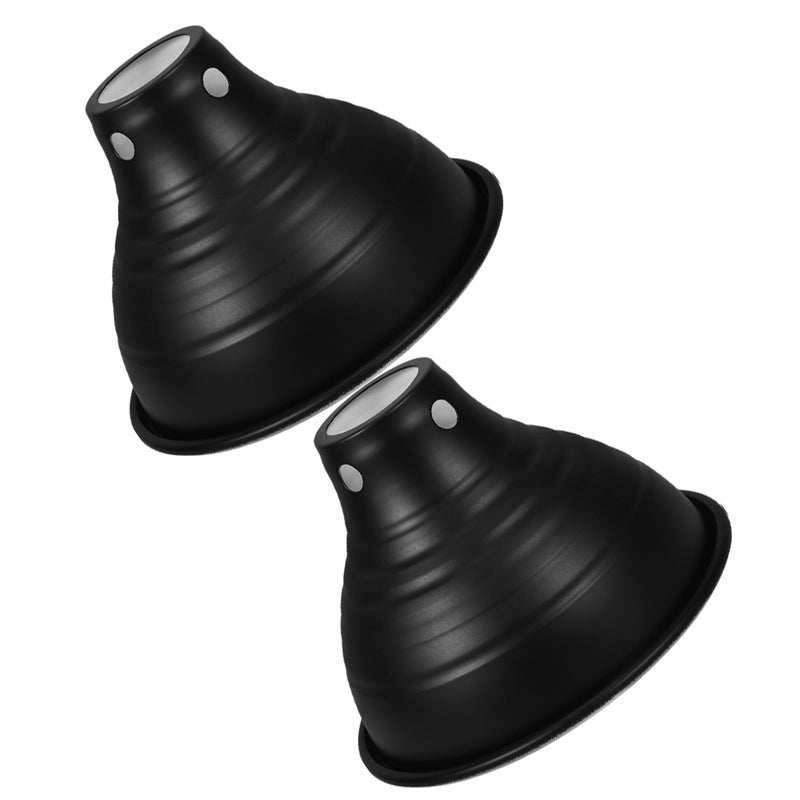 2pcs Reptile Dome Lamp Cover - Light Shade 5.5 Inch Deep Reptile Dome Light Fixture for Terrarium Basking Habitat Heating Lamp Black - Image 1