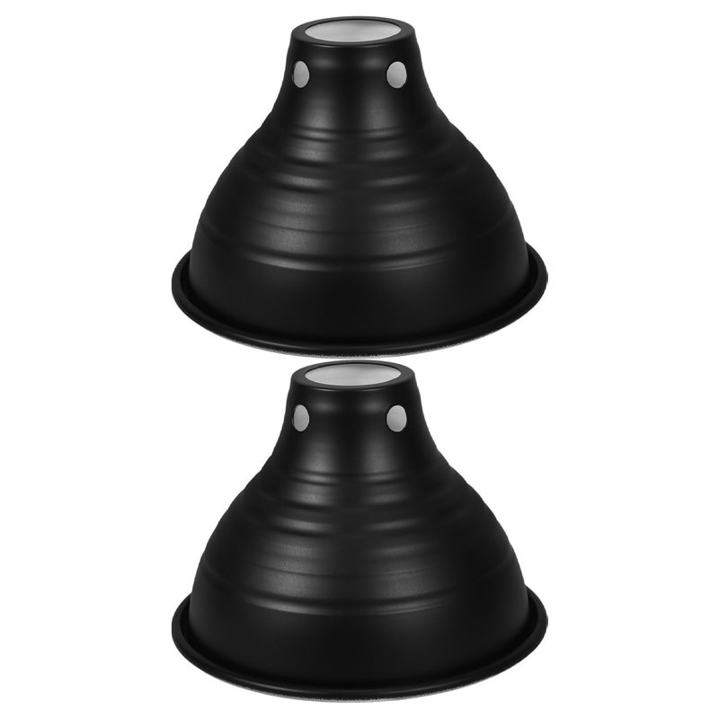 2pcs Reptile Dome Lamp Cover - Light Shade 5.5 Inch Deep Reptile Dome Light Fixture for Terrarium Basking Habitat Heating Lamp Black - Image 3
