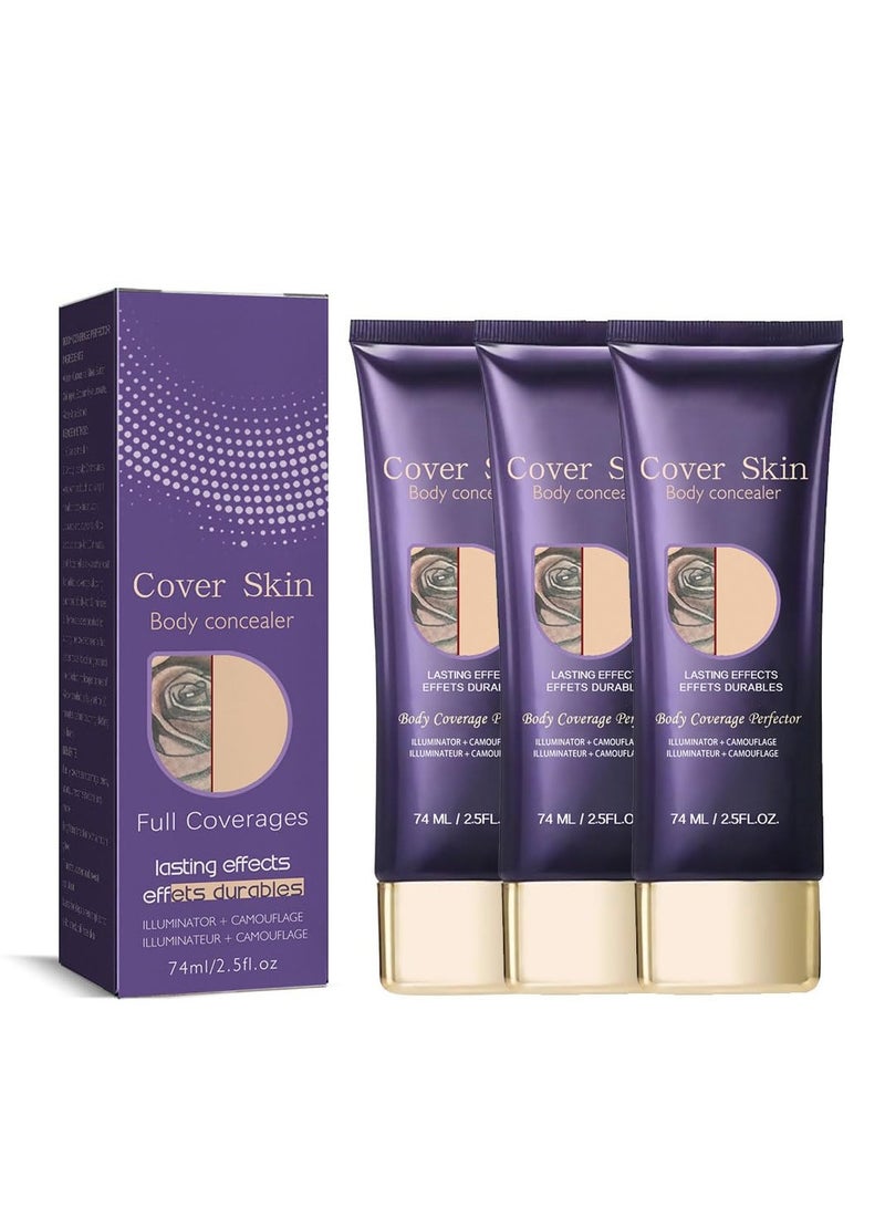 Excefore Body Concealer, 3Pcs Professional Long Lasting Tattoo Cover Up Suitable, Invisible Skin Concealer Set for Tattoo, Long Lasting & Waterproof, 2 Color - Image 1