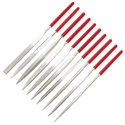 Kalim 10-Piece Mini Diamond Needle File Set (6" Total Length 150 Grit Diamond File) by Kalim - Image 1