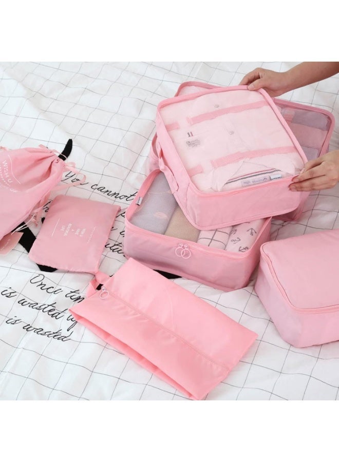 7-in-1 Travel Organizer: Your perfect travel companion, providing extra space inside your suitcase. Pink color. - Image 4