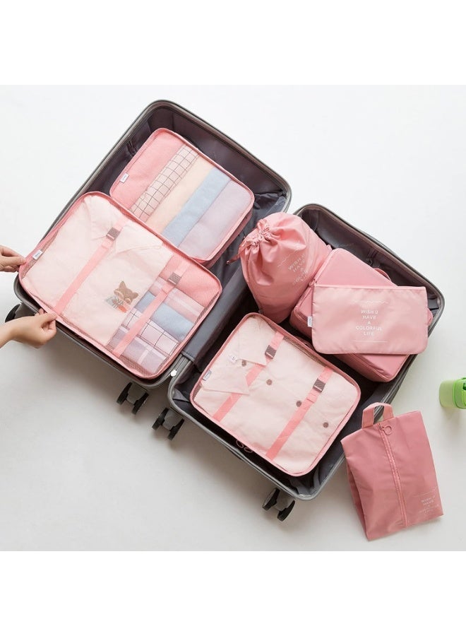 7-in-1 Travel Organizer: Your perfect travel companion, providing extra space inside your suitcase. Pink color. - Image 2