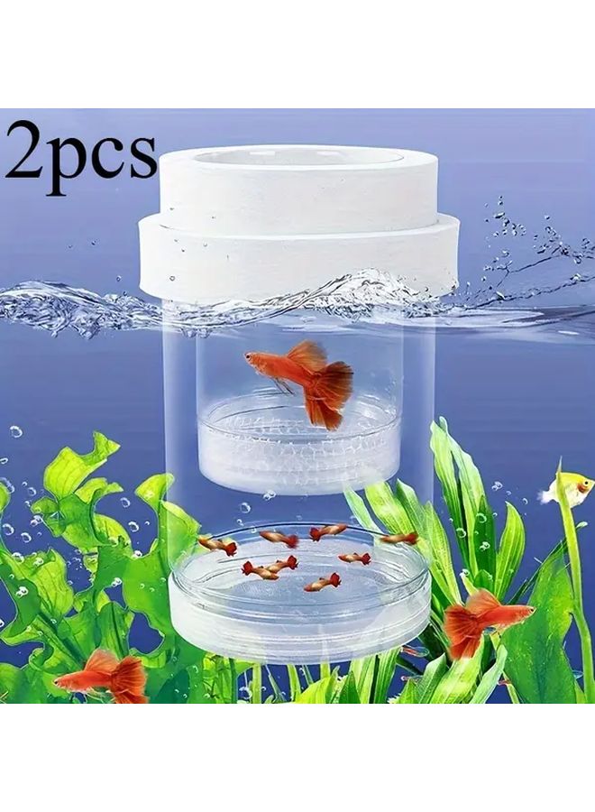 2pcs Durable PE Aquarium Fish Hatchery Box Floating Breeding Cage Safe Fry Isolation - Image 1