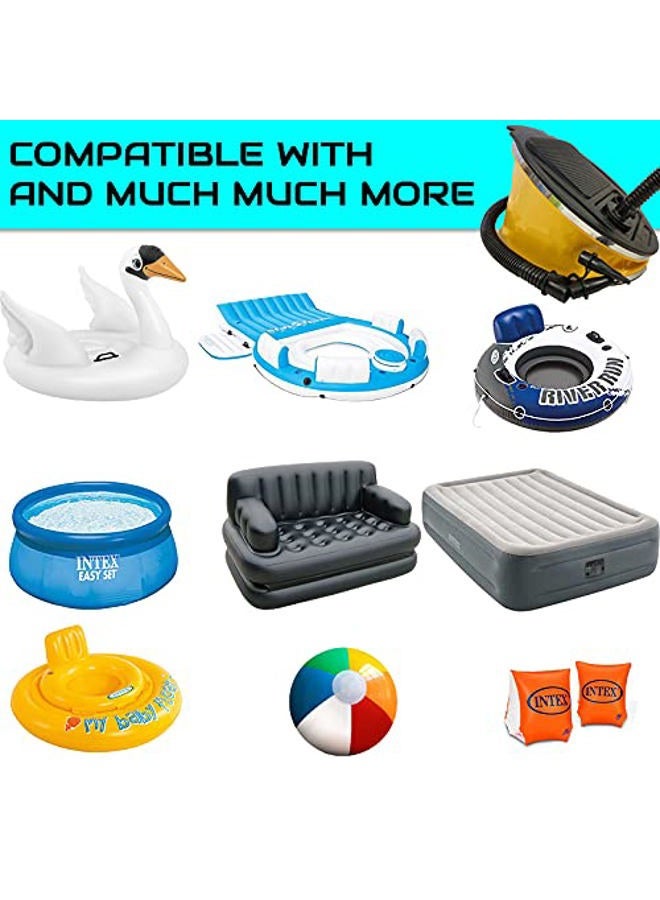 W4W Bellows Foot Pump - Great Pump for Inflatable Pool, Tube, Air Mattress Bed, Float, Beach Ball, Water Floats, ect. - Interchangeable Nozzle for Accordion Hose - Easy Inflate & Deflate - Image 4