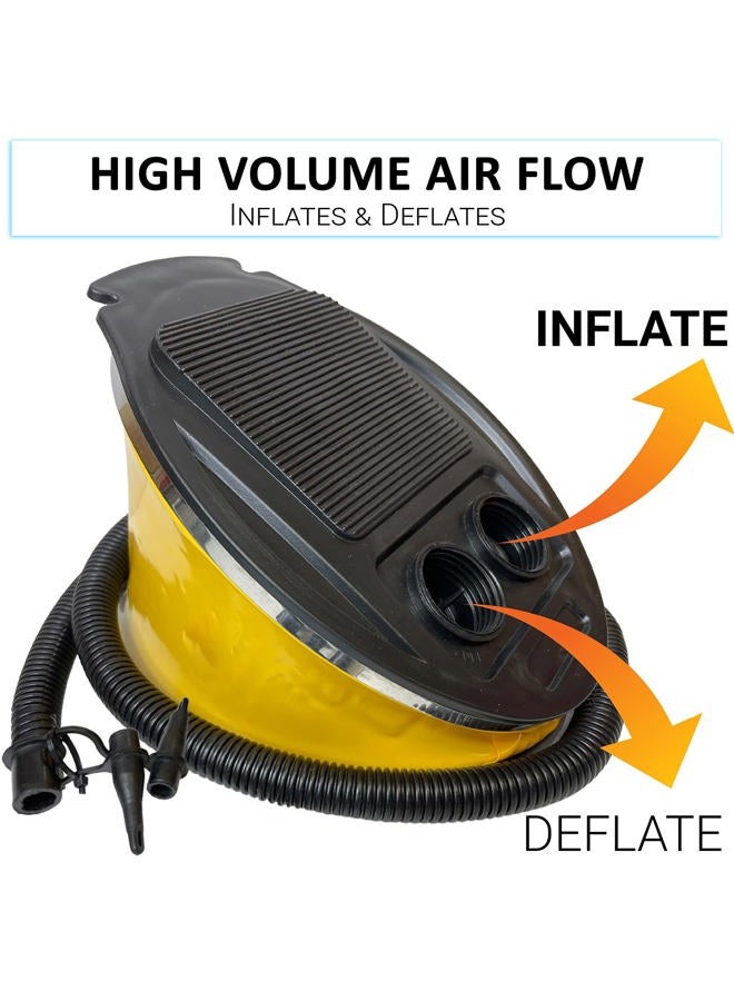 W4W Bellows Foot Pump - Great Pump for Inflatable Pool, Tube, Air Mattress Bed, Float, Beach Ball, Water Floats, ect. - Interchangeable Nozzle for Accordion Hose - Easy Inflate & Deflate - Image 5