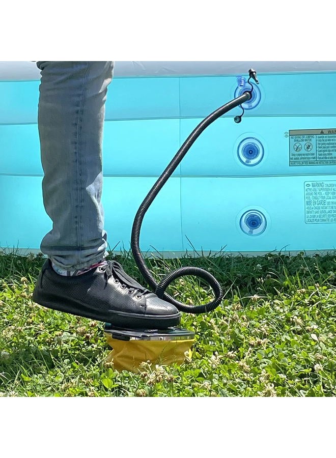 W4W Bellows Foot Pump - Great Pump for Inflatable Pool, Tube, Air Mattress Bed, Float, Beach Ball, Water Floats, ect. - Interchangeable Nozzle for Accordion Hose - Easy Inflate & Deflate - Image 3