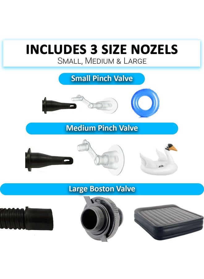 W4W Bellows Foot Pump - Great Pump for Inflatable Pool, Tube, Air Mattress Bed, Float, Beach Ball, Water Floats, ect. - Interchangeable Nozzle for Accordion Hose - Easy Inflate & Deflate - Image 2