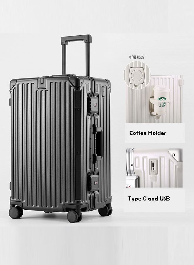 NKX Premium Expandable Aluminum Frame Suitcase With USB charging port ,32 Inch  - Image 2