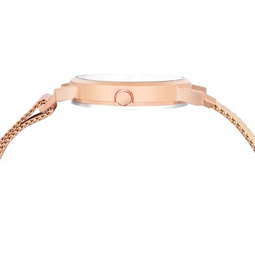 LOUIS DEVIN Rose Gold Plated Mesh Chain Analog Wrist Watch for Women (Rose Gold Dial) |LD-RG194-RG - Image 5