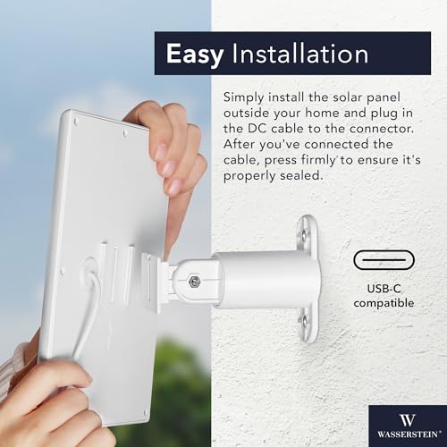 Wasserstein Solar Panel Compatible with Ring Spotlight Cam/Plus/Pro Battery, Stick Up Cam/Pro & Outdoor Cam Plus Battery - Continuous Power for Ring Surveillance Camera (2-Pack, White) - Image 5