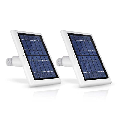 Wasserstein Solar Panel Compatible with Ring Spotlight Cam/Plus/Pro Battery, Stick Up Cam/Pro & Outdoor Cam Plus Battery - Continuous Power for Ring Surveillance Camera (2-Pack, White) - Image 1