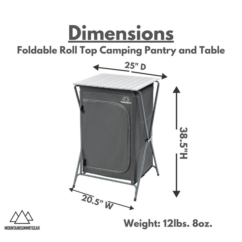 MOUNTAIN SUMMIT GEAR Foldable Roll Top Camping Pantry and Table, Made by Caddis Sports - Image 5