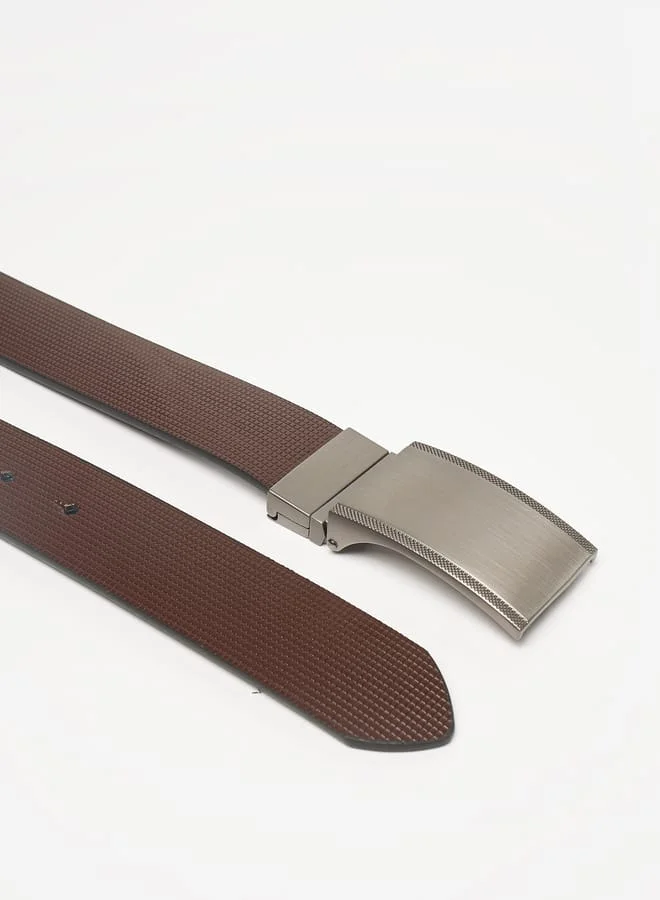 ال بي ال من شو اكسبرس Men's Textured Belt with Box Buckle Closure