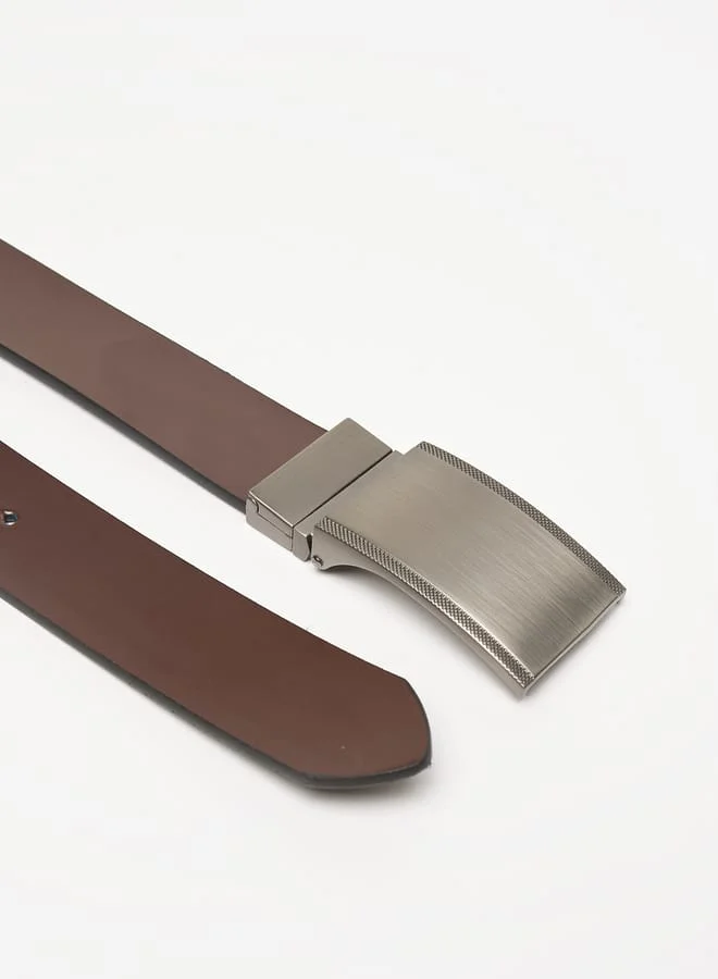ال بي ال من شو اكسبرس Men's Textured Belt with Box Buckle Closure