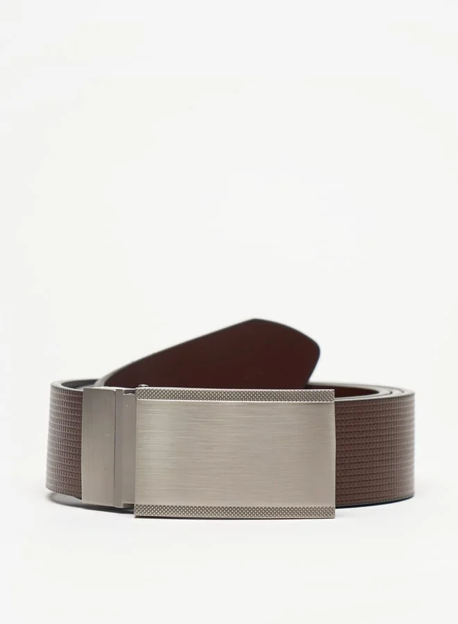 ال بي ال من شو اكسبرس Men's Textured Belt with Box Buckle Closure