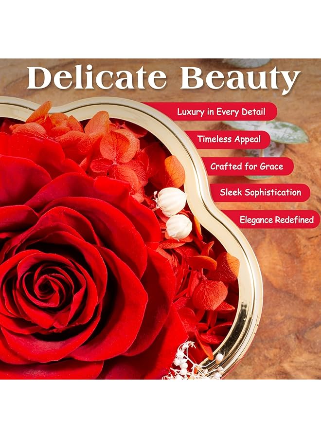 erorex Preserved Red Real Rose Box Necklace Gifts For Women Eternal Flowers Rose Gifts For Women Gifts For Birthday Valentines Thanksgiving Mother'S Day Anniversary Romantic For Your Most Valuable Person  - Image 5