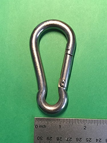 US STAINLESS Stainless Steel 316 Spring Hook No Eye Carabiner 3/8" (10mm) Marine Grade - Image 3