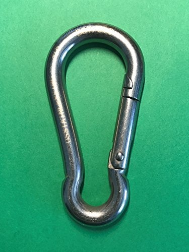 US STAINLESS Stainless Steel 316 Spring Hook No Eye Carabiner 3/8" (10mm) Marine Grade - Image 2