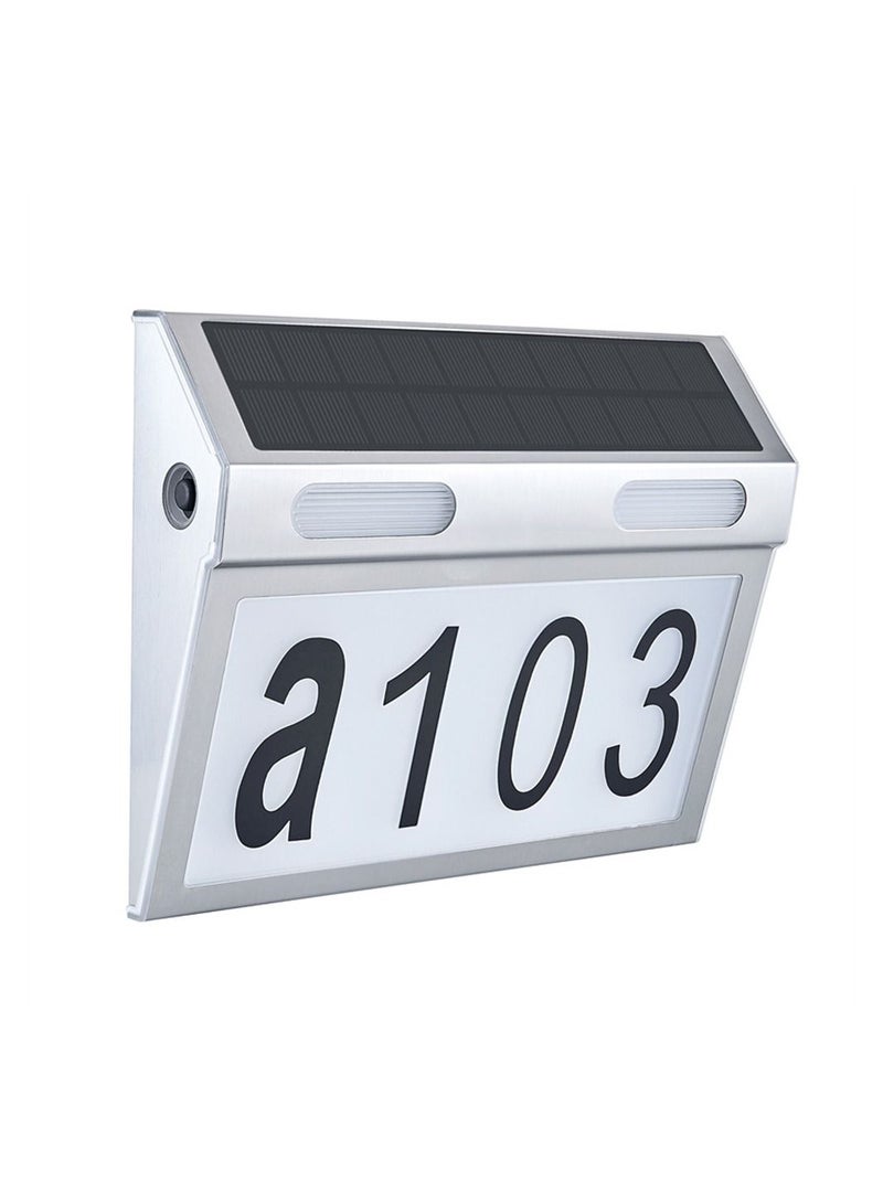 SYOSI Solar Address Sign Stainless Steel Durable House Numbers 3 Lighting Colors Modes Waterproof Modern House Numbers Lighted Address Plaque Outdoor LED Llluminated Address Numbers For House - Image 1