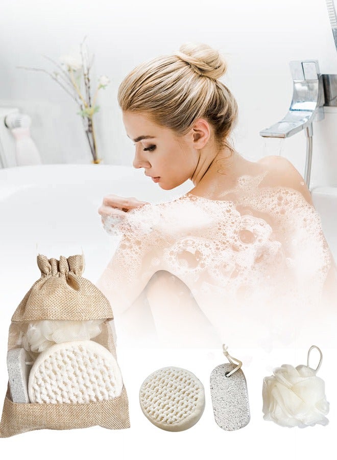 3-Piece Bath Gift Set – Includes a foot pumice stone, exfoliating bath pouf, and body scrub towel – everything needed for a refreshing and deep cleansing shower routine. - Image 4