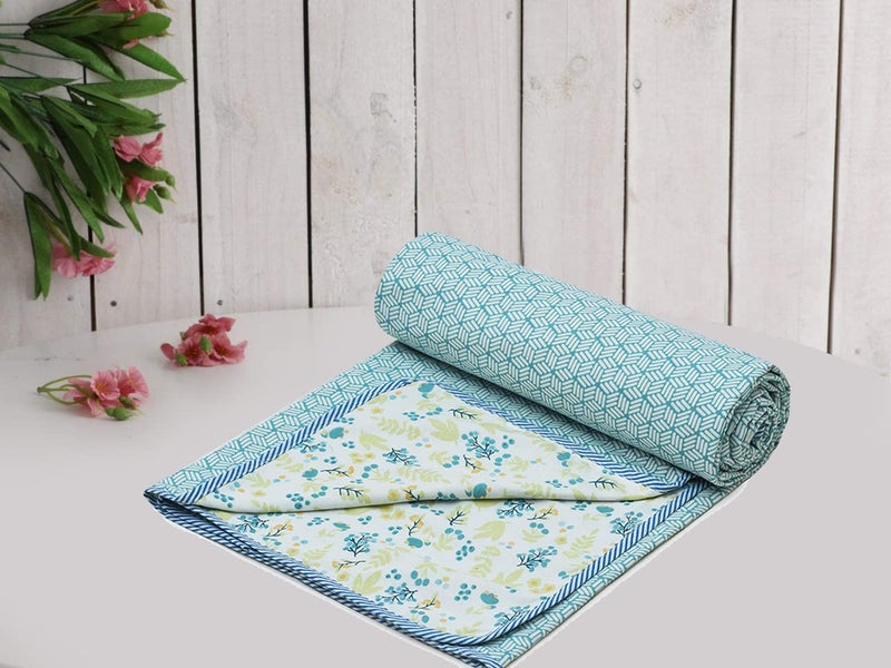 RRC Cotton Reversible Dohar Single Bed, Soft Lightweight Bed Blanket, AC Dohar Blanket for Summers/Winter 57X87(Inches) Flannel Dohar Throws for Bed - Image 3