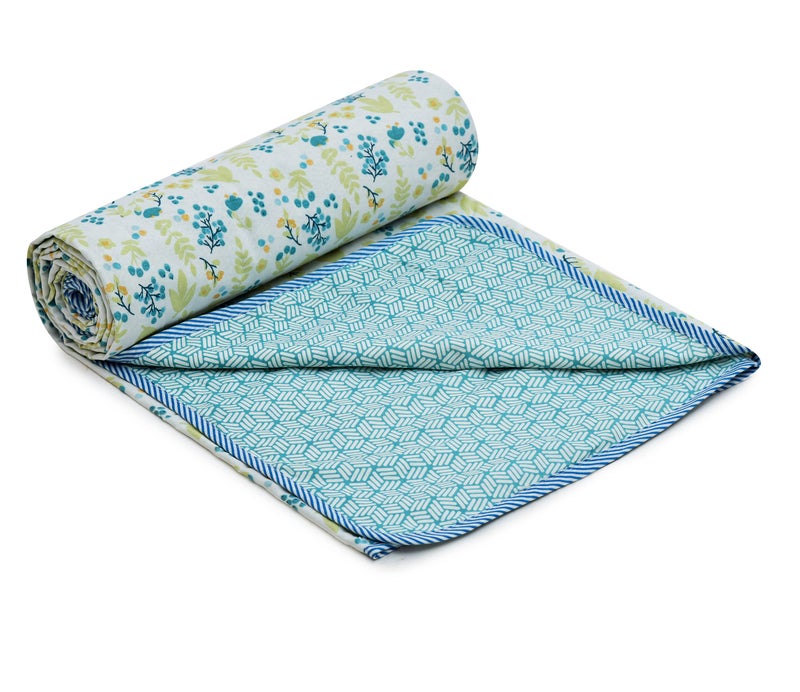 RRC Cotton Reversible Dohar Single Bed, Soft Lightweight Bed Blanket, AC Dohar Blanket for Summers/Winter 57X87(Inches) Flannel Dohar Throws for Bed - Image 2
