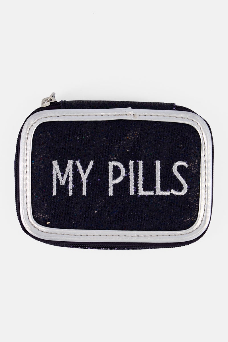 Miamica Pill Case With Removable Plastic Organizer, Navy Blue  - Image 2