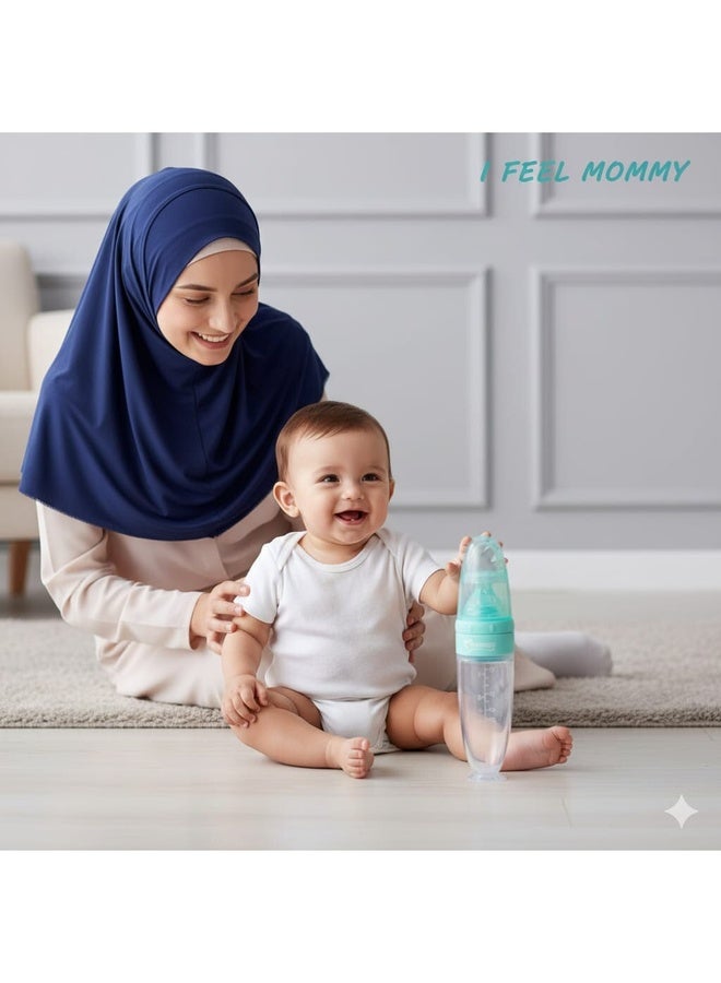 Momeasy 90ml Baby Squeeze Feeder Easy One Hand Feeding 44669 Blue - Image 3