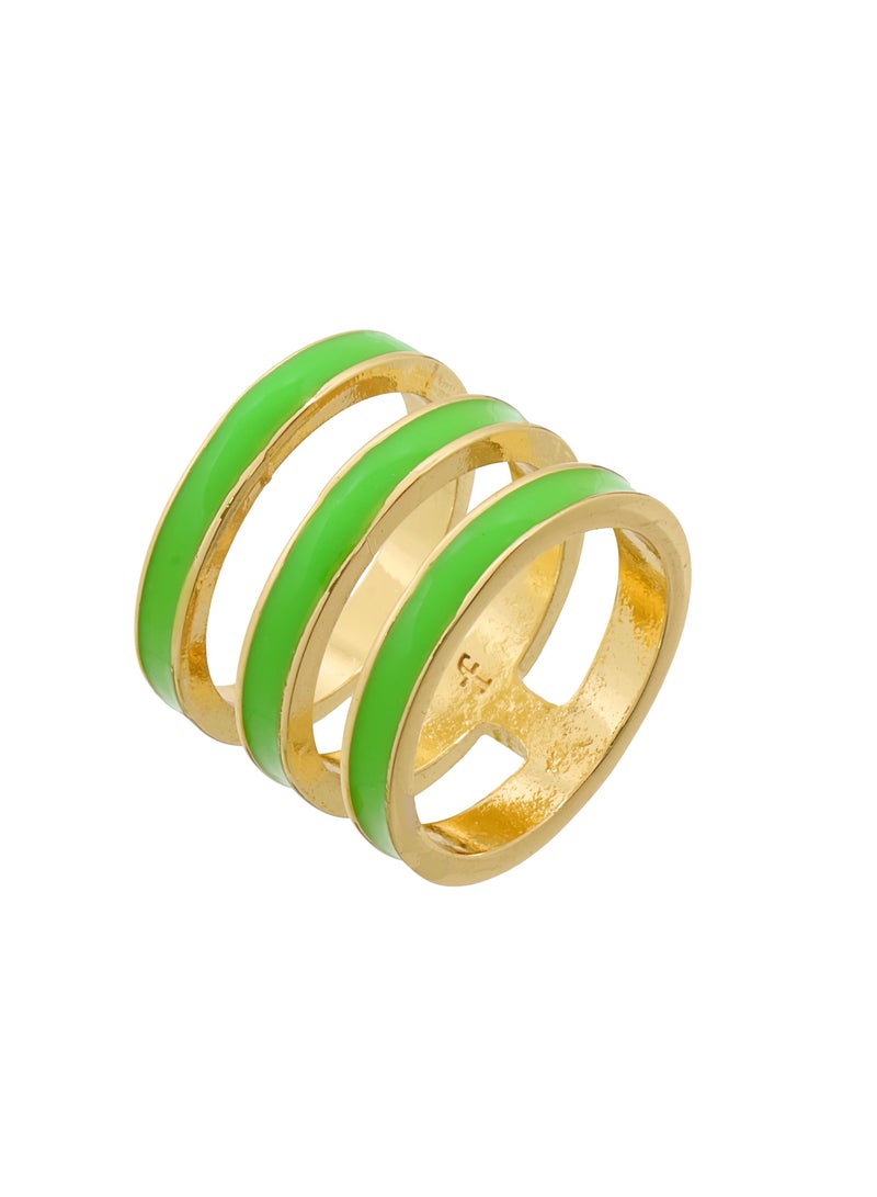 فاشن بوكس خاتم ثلاثي أخضر