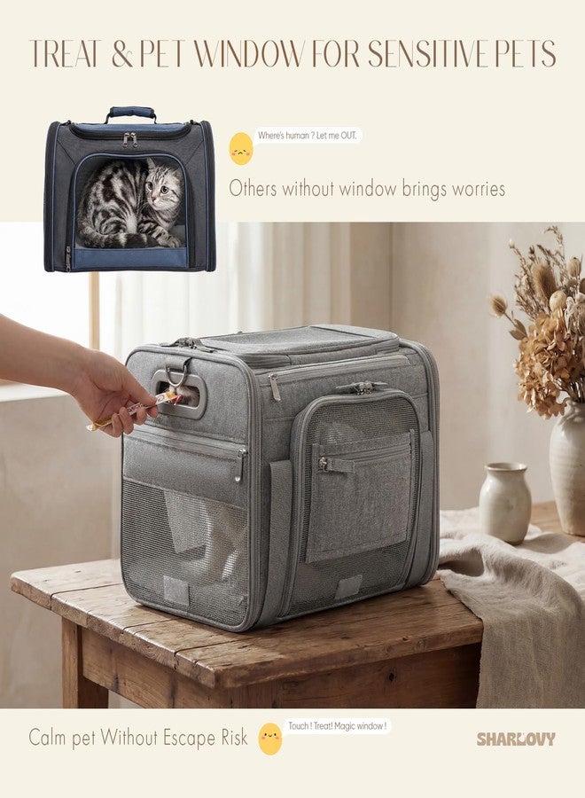 SHARLOVY Top-Expandable Pet Carrier with Treat Pet Window,17x11x9.5 Airline Approved - Image 2