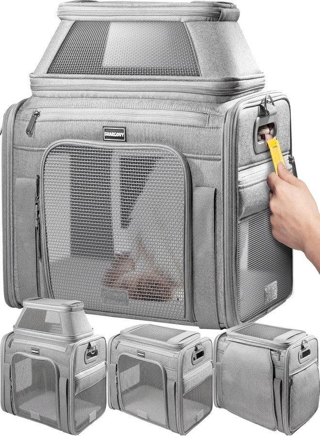 SHARLOVY Top-Expandable Pet Carrier with Treat Pet Window,17x11x9.5 Airline Approved - Image 1