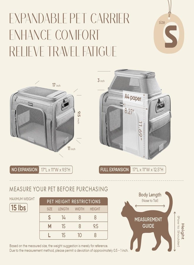 SHARLOVY Top-Expandable Pet Carrier with Treat Pet Window,17x11x9.5 Airline Approved - Image 4