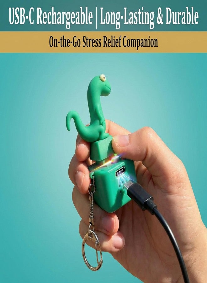 LULUMONIA Lizard Keychain Sound Fidget Toys,Rechargeable Lizard Anxiety Keychain Button with Colorful Light & Sound, Fun Toy, Adults Keyboard Clicker April Fools' Day Prank Gift(2PCS) - Image 4