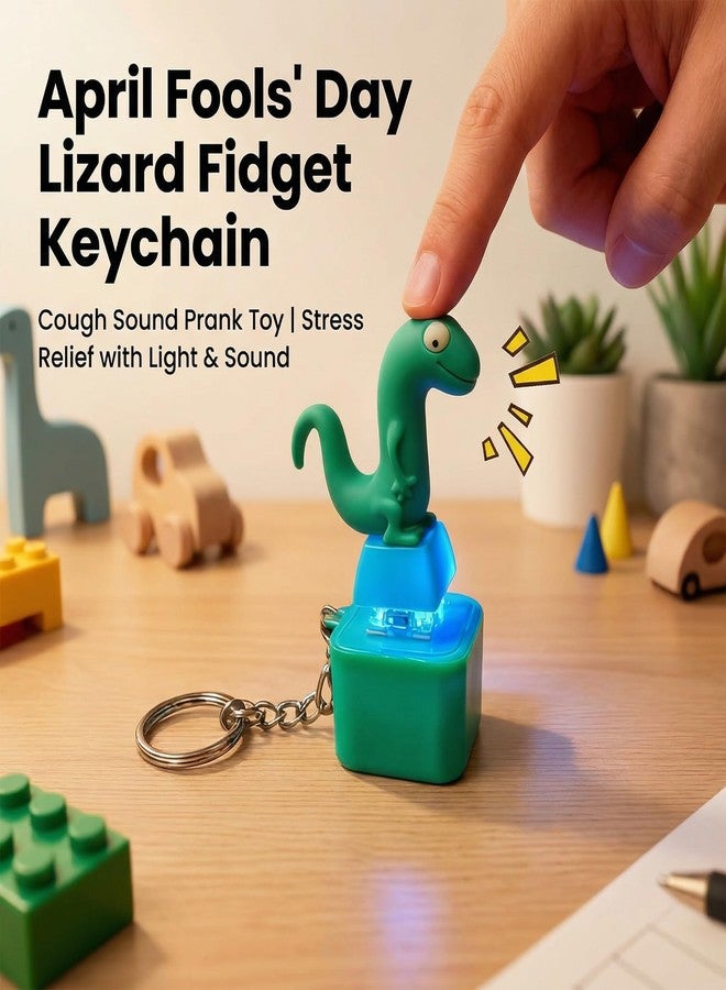 LULUMONIA Lizard Keychain Sound Fidget Toys,Rechargeable Lizard Anxiety Keychain Button with Colorful Light & Sound, Fun Toy, Adults Keyboard Clicker April Fools' Day Prank Gift(2PCS) - Image 2