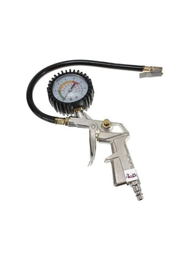 ABBASALI Tyre Pressure Gauge,Tire Pressure Gauge Gun,Air Tire Inflator Dial Gauge With Flexible Hose For Cars&Motorbike 
