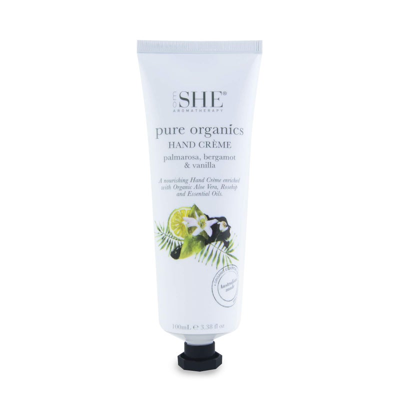 Om She Aromatherapy Pure Organics Hand Creme Palmarosa Bergamot Vanilla