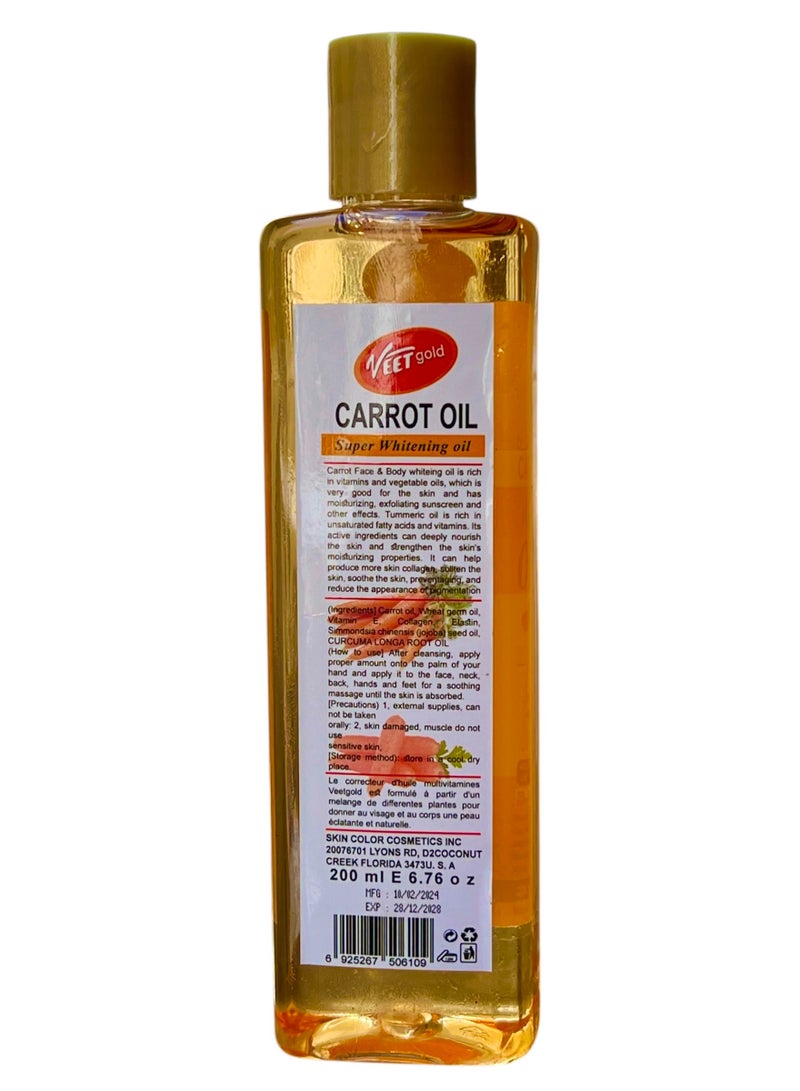 فيت جولد زيت الجزر لتبييض الجسم الفائق 200 مل - Image 2