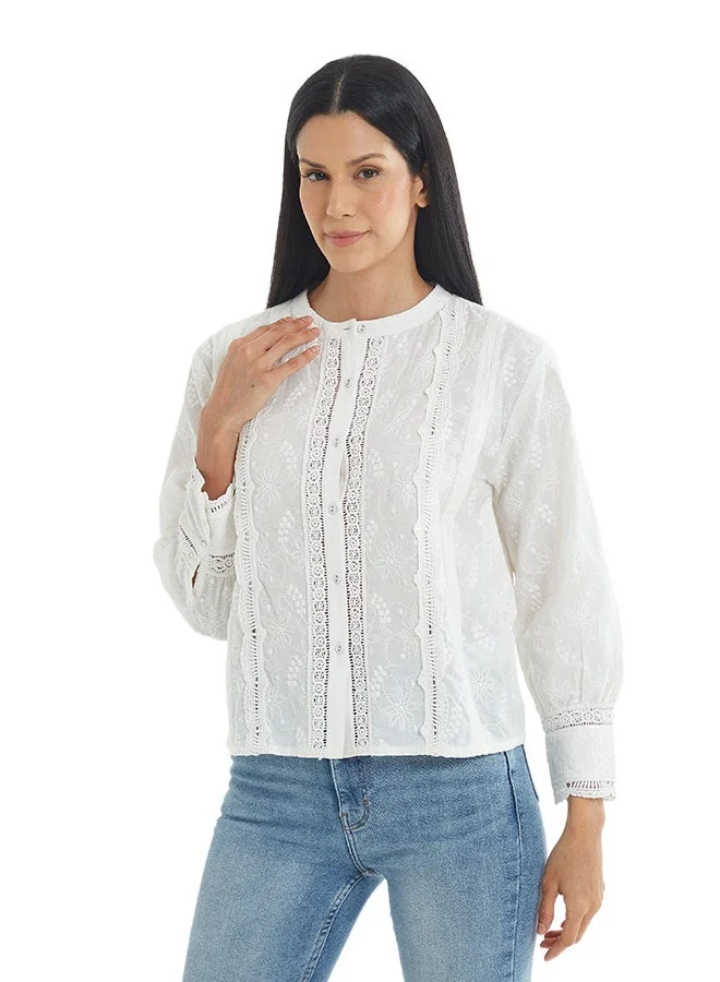 ASHARAE Women's Full Sleeve Top With Laces Comfortable Material, Breathable Daily Wear, Casual Fashion Outfit, Special Occasion Outfit, Trendy & Chic Apparel