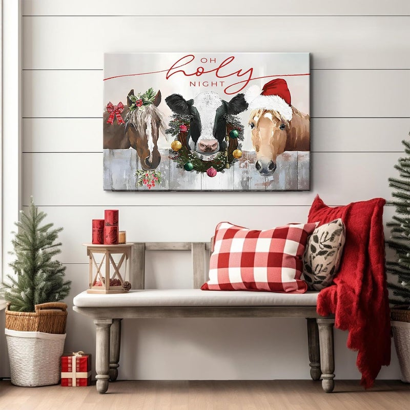 sunfrower Farmhouse Christmas Animal Wall Art - Image 3