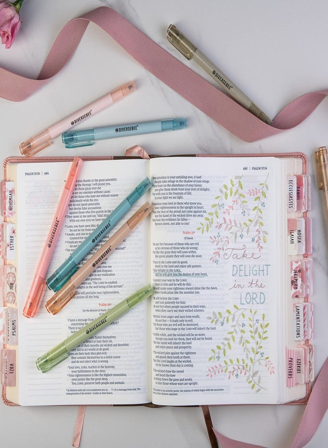 DiverseBee Dual Tip Bible Highlighters and Pens No Bleed, 8 Pack Assorted Colors Quick Dry Highlighters Set, Cute Markers, Bible Study Journaling School Office Supplies, Bible Accessories - Image 3