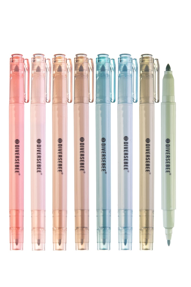 DiverseBee Dual Tip Bible Highlighters and Pens No Bleed, 8 Pack Assorted Colors Quick Dry Highlighters Set, Cute Markers, Bible Study Journaling School Office Supplies, Bible Accessories - Image 1