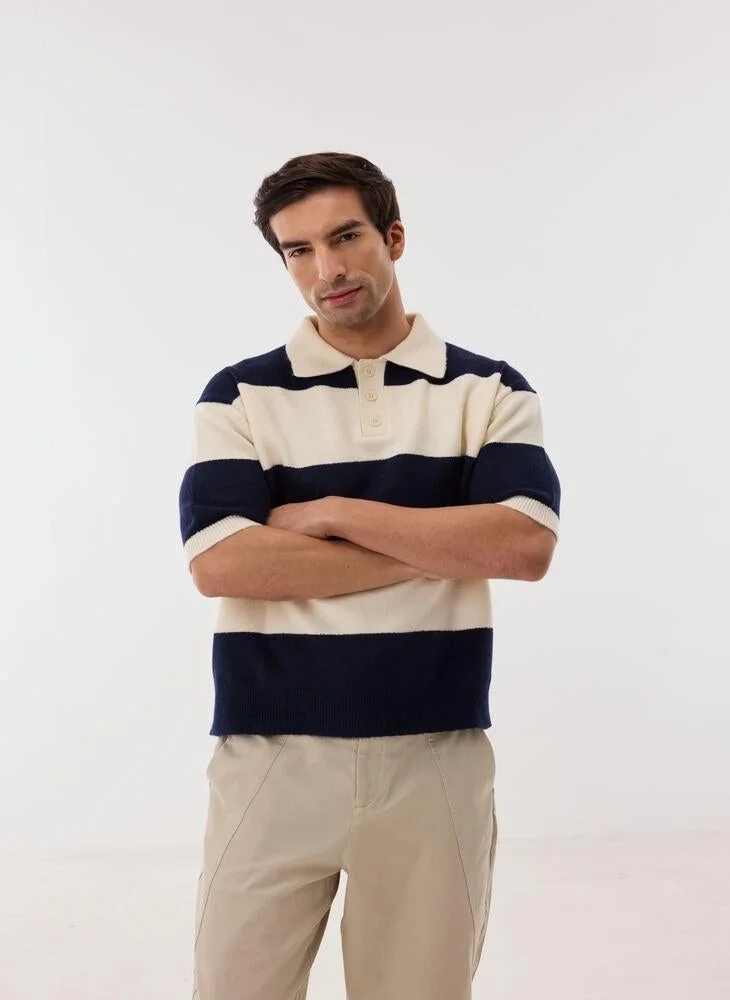 أشيتا فرنانديز Striped Knit Polo Shirt