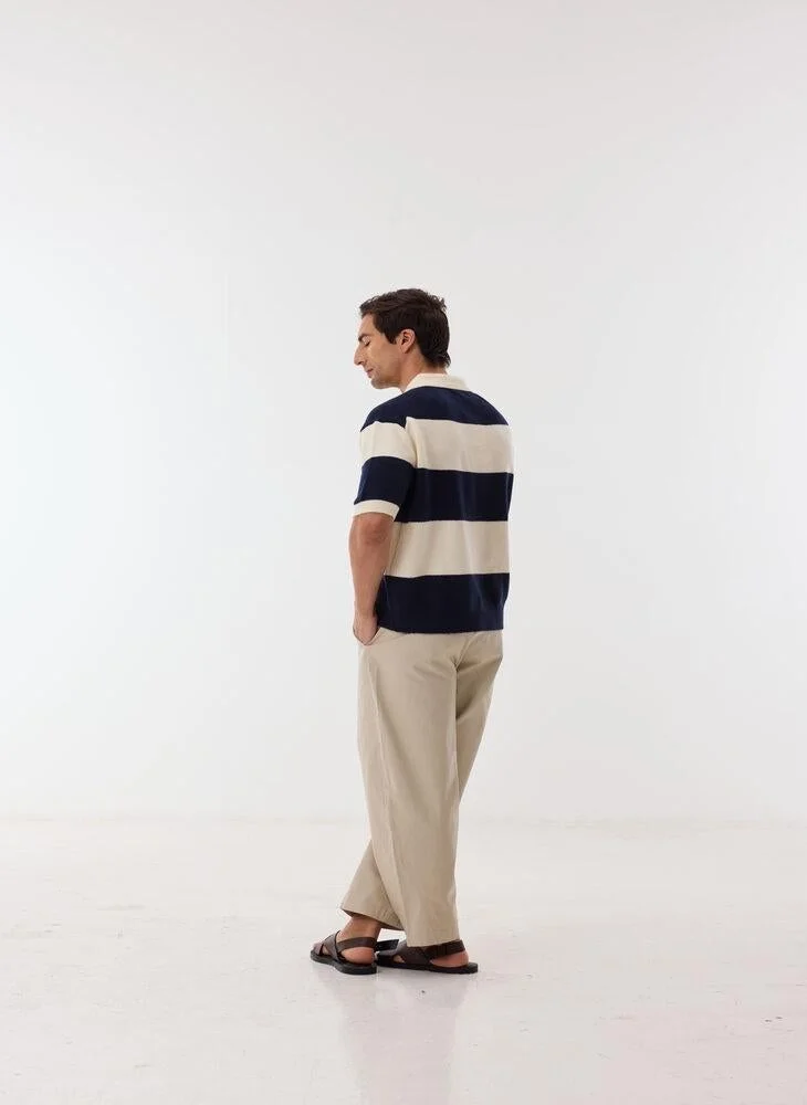 أشيتا فرنانديز Striped Knit Polo Shirt