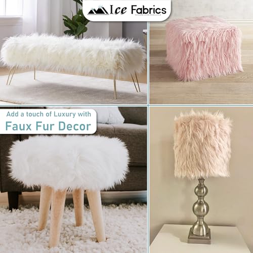 Ice Fabrics Craft Faux Fur Fabric Pre Cut Rolls - 2"x60" Fur Ribbon Mohair Fabric Strips - Super Soft and Fuzzy - Perfect for Crafts, Costumes & Decoration - White - 2x60 - Image 3